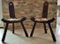 Mid-Century French Wood and Wool Side Chairs, 1960s, Set of 2, Image 4