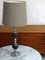 Lámpara de mesa vintage de níquel y tela, años 70, Imagen 7