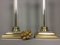 Modernist Brass and Glass Table Lamps, 1980s, Set of 2 3