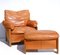 Set of Artona Leather and Wood Lounge Chair with Ottoman by Tobia & Afra Scarpa for Maxalto, 1970s 1