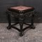 Antique Chinese Carved Elm & Marble Side Table, 1890s 1