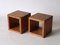 Taburetes minimalistas en forma de cubo de pino, años 70. Juego de 2, Imagen 1