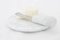 Butter Knife and Plate in White Carrara Marble from Fiammettav Home Collection, Set of 2 1