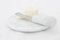 Butter Knife and Plate in White Carrara Marble from Fiammettav Home Collection, Set of 2, Image 1