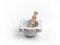White Marble Mortar with Pestle in Wood from FiammettaV Home Collection 1