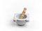 White Marble Mortar with Pestle in Wood from FiammettaV Home Collection, Image 1