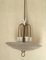 Lampadario moderno in alluminio, ottone e vetro soffiato a mano, Italia, anni '50, Immagine 3