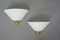 Mid-Century German Brass and Opaline Glass Sconces from Limburg, Set of 2 1