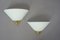 Mid-Century German Brass and Opaline Glass Sconces from Limburg, Set of 2, Image 1