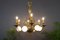 Lustre Baroque Antique en Laiton et Bronze 16