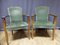 Mid-Century French Green Velvet and Walnut Armchairs, Set of 2 3