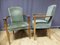 Mid-Century French Green Velvet and Walnut Armchairs, Set of 2, Image 6