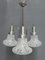 Vintage Three-Arm Aluminum and Glass Ceiling Lamp, 1970s, Image 1