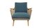 Mid-Century German Blue and Beige Lounge Chair, 1950s 1