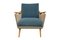 Mid-Century German Blue and Beige Lounge Chair, 1950s, Image 1