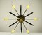 Mid-Century German Brass Ceiling Lamp, 1950s 6