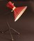 Lampada da tavolo tripode rossa, Francia, anni '50, Immagine 2