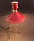 Dreibeinige rote französische Diabolo Tischlampe, 1950er 6