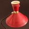 Dreibeinige rote französische Diabolo Tischlampe, 1950er 12