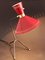 Dreibeinige rote französische Diabolo Tischlampe, 1950er 4