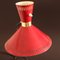 Lámpara de mesa Diabolo francesa en rojo con trípode, años 50, Imagen 11