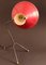 Lampada da tavolo tripode rossa, Francia, anni '50, Immagine 5