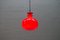 Grande Lampe à Suspension en Verre Rouge de Peill & Putzler, Allemagne, 1960s 5