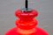 Lámpara colgante alemana grande de vidrio rojo de Peill & Putzler, años 60, Imagen 6