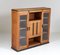 Vintage Art Deco Glass and Oak Amsterdam School Bookcase, 1920s 1