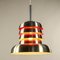 Mid-Century Danish Silver & Orange Aluminum Ceiling Lamp, Image 13