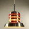 Dänische Mid-Century Deckenlampe aus Aluminium in Silber & Orange 3