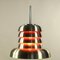 Mid-Century Danish Silver & Orange Aluminum Ceiling Lamp, Image 4