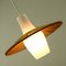 German Etched Glass & Sisal Pendant Lamp, 1950s, Image 2
