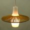 German Etched Glass & Sisal Pendant Lamp, 1950s 5