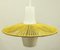 Lámpara colgante alemana de vidrio grabado y sisal, años 50, Imagen 1