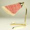Mid-Century German Crow's Foot Brass Table Lamp with Fabric Shade, 1950s 1
