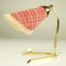 Mid-Century German Crow's Foot Brass Table Lamp with Fabric Shade, 1950s, Image 1