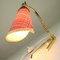 Mid-Century German Crow's Foot Brass Table Lamp with Fabric Shade, 1950s, Image 2