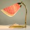 Mid-Century German Crow's Foot Brass Table Lamp with Fabric Shade, 1950s, Image 5