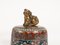 19th-Century Japanese Cloisonné Enameled Copper Perfume Burner with Dog Figurine 2