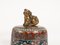 19th-Century Japanese Cloisonné Enameled Copper Perfume Burner with Dog Figurine, Image 2