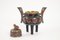 19th-Century Japanese Cloisonné Enameled Copper Perfume Burner with Dog Figurine 6