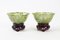 Antique Chinese Wood & Colored Glass Cups, Set of 2, Image 1