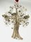 Lampadario vintage floreale in bronzo e cristallo, Immagine 7