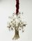 Lámpara de araña floral vintage de bronce y cristal, Imagen 4