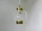 Italian Brass and Murano Glass Ceiling Lamps, 1960s, Set of 2 5