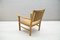 Modernist French Beech & Wicker Armchair, 1940s, Image 4