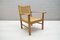 Modernist French Beech & Wicker Armchair, 1940s 2