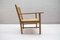 Modernist French Beech & Wicker Armchair, 1940s 3