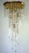 Vintage Italian Brass and Crystal Ceiling Lamp, 1970s 2